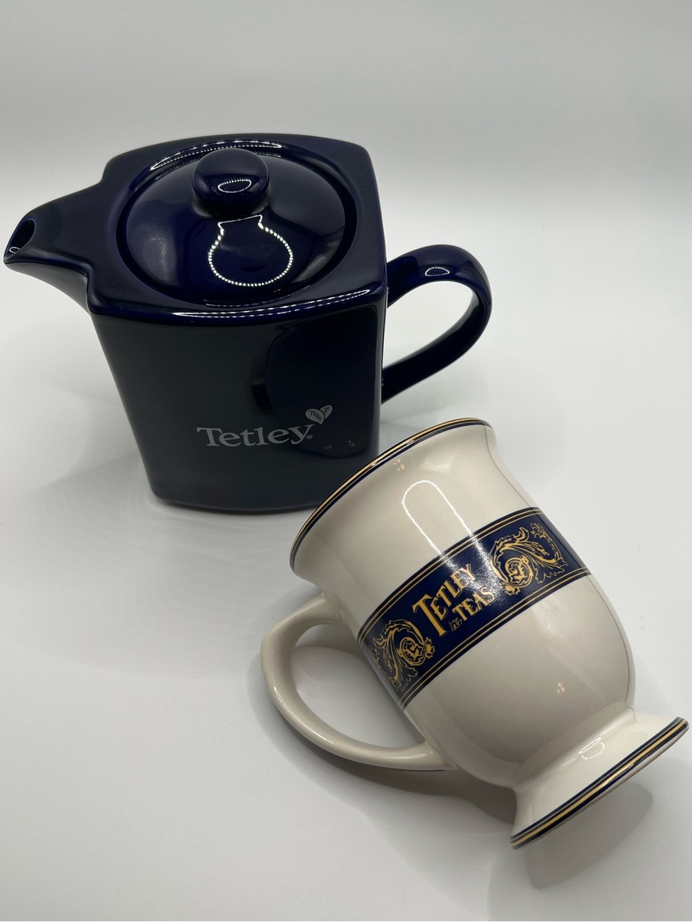 ☕️ Vintage Tetley Tea Teapot & Footed Mug Set
